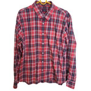 UNTUCKit Shirt Men XL Red Plaid Shirt Men Casual Shirt Men Slim Fit Shirt Men